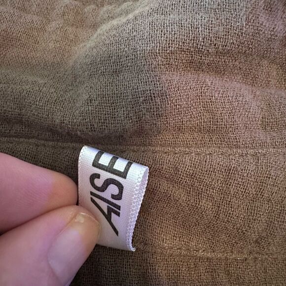 Asew Collared Button Up Cotton olive Green Blouse- 2XL - Picture 4 of 6